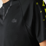 Lacoste camiseta esportiva stretch jersey homens preto amarelo 9y2 88BL828 - Image 4