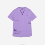 Lacoste camiseta esportiva stretch jersey homens roxo 6md 88BL827 - Image 5