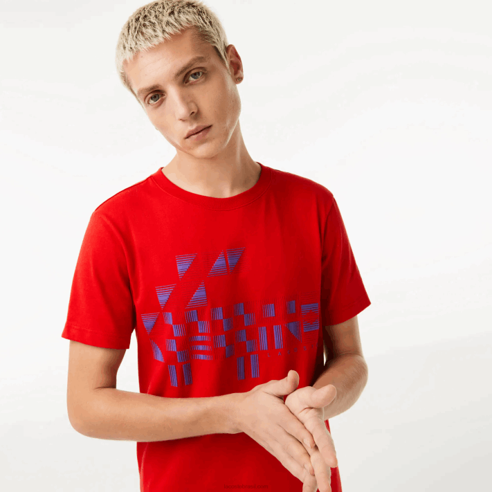 Lacoste camiseta estampada sport x novak djokovic homens vermelho 240 88BL604 - Image 2