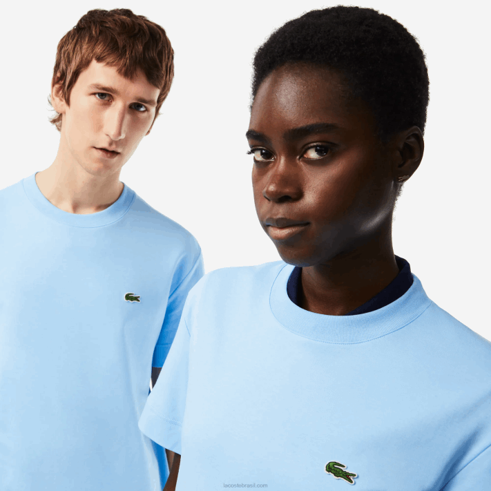 Lacoste camiseta gola redonda de algodão orgânico homens hbp azul 88BL735 - Image 2
