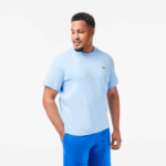 Lacoste camiseta gola redonda de algodão orgânico homens hbp azul 88BL735 - Image 5