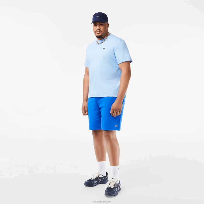Lacoste camiseta gola redonda de algodão orgânico homens hbp azul 88BL735 - Image 6