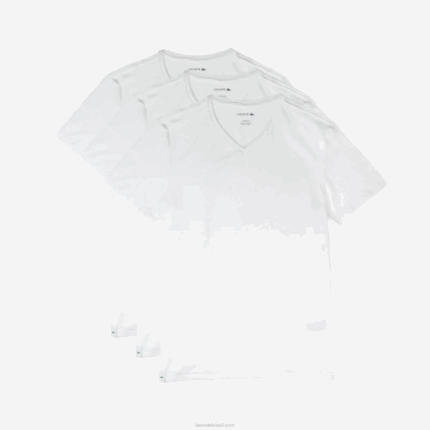 Lacoste camiseta lounge com 3 unidades homens branco 001 88BL1579