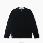 Lacoste camiseta lounge manga longa homens preto 031 88BL198