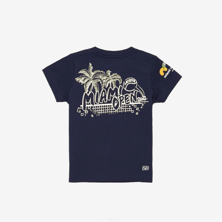 Lacoste camiseta miami open graphic logo crianças azul marinho 166 88BL3176 - Image 2