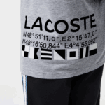 Lacoste camiseta oversized estilo náutico crianças chine cinza cca 88BL3143 - Image 4