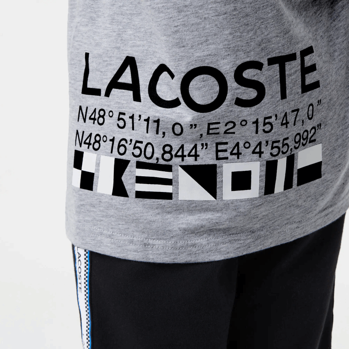 Lacoste camiseta oversized estilo náutico crianças chine cinza cca 88BL3143 - Image 4