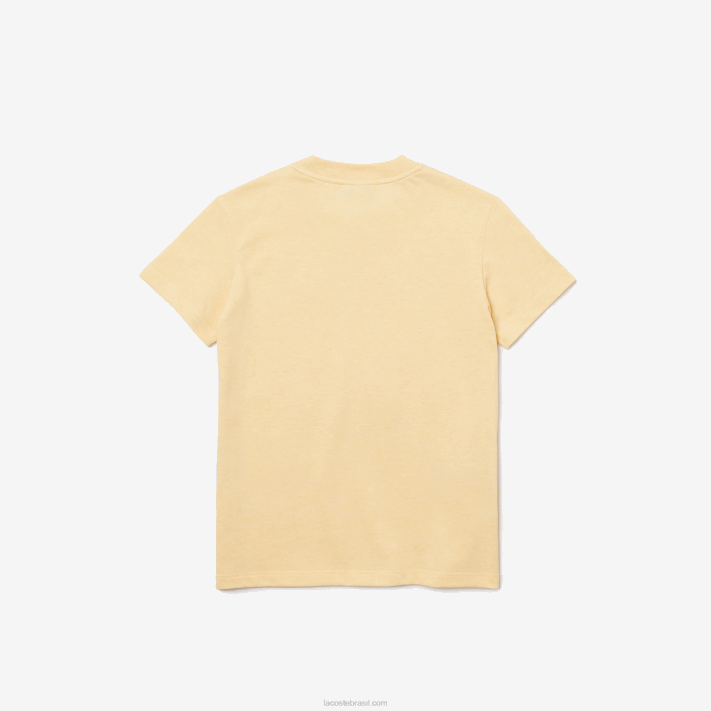 Lacoste camiseta piquê de algodão orgânico Rapazes amarelo hbz 88BL3142 - Image 2