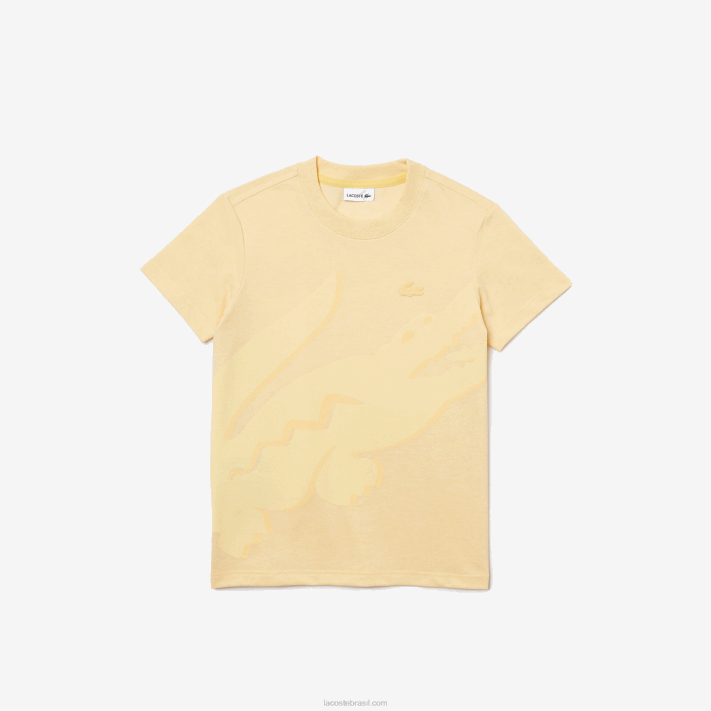 Lacoste camiseta piquê de algodão orgânico Rapazes amarelo hbz 88BL3142 - Image 1