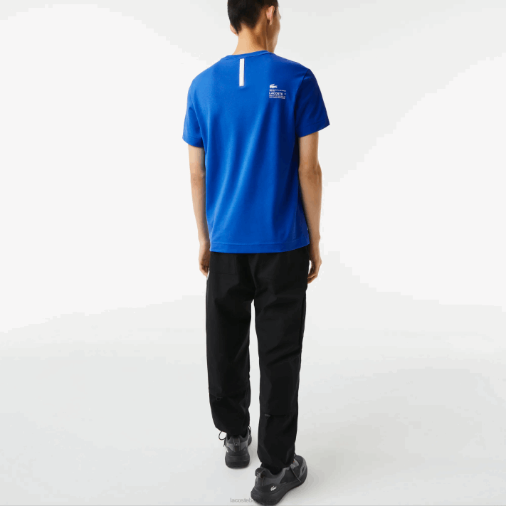 Lacoste camiseta piquê de marca regular fit homens azul k1q 88BL562 - Image 3