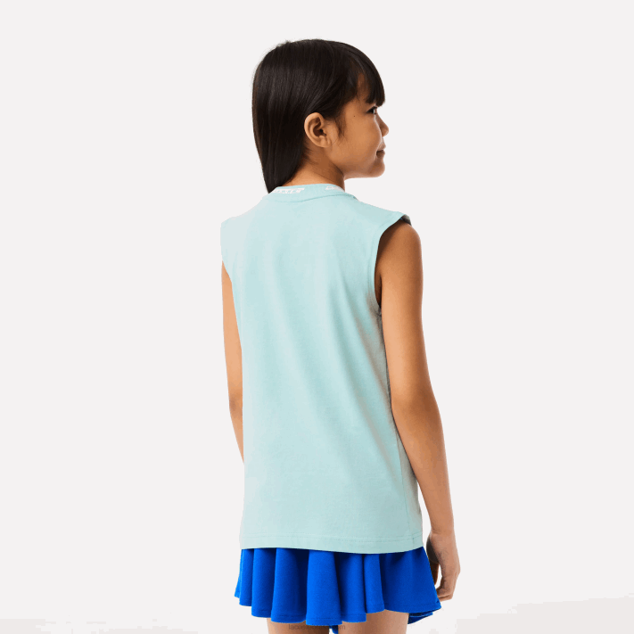 Lacoste camiseta sem manga em jersey de algodão garotas perfeito lgf 88BL3016 - Image 3
