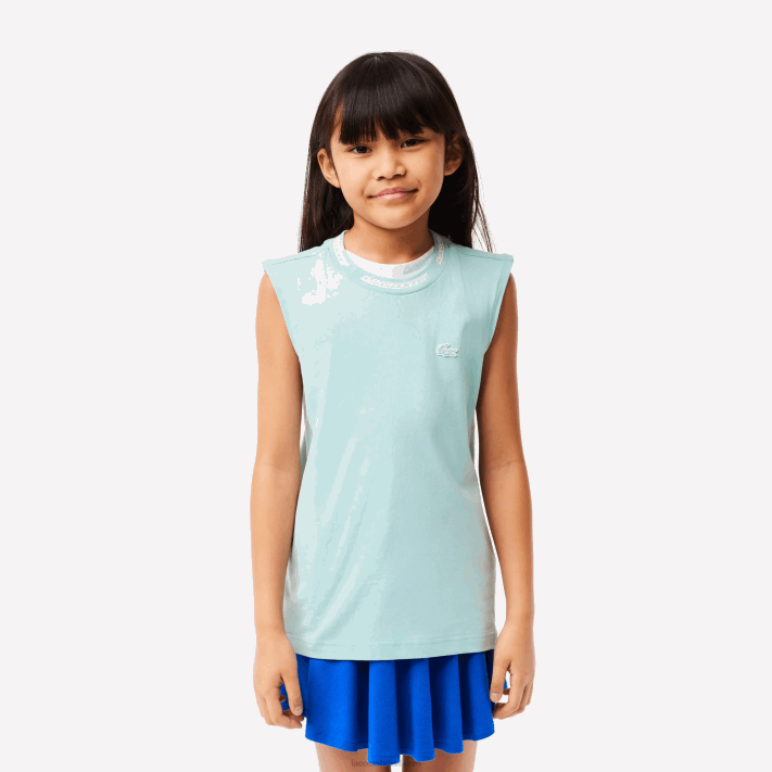 Lacoste camiseta sem manga em jersey de algodão garotas perfeito lgf 88BL3016 - Image 1