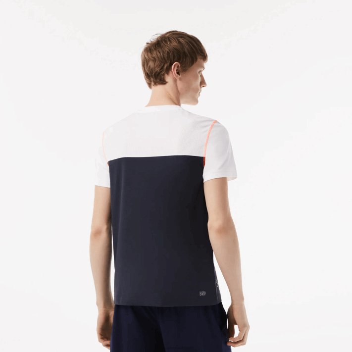 Lacoste camiseta tênis x daniil medvedev homens branco azul laranja wyi 88BL26 - Image 3