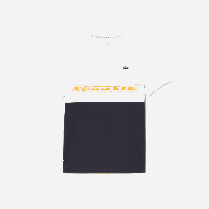 Lacoste camiseta tênis x daniil medvedev homens branco azul laranja wyi 88BL26 - Image 4