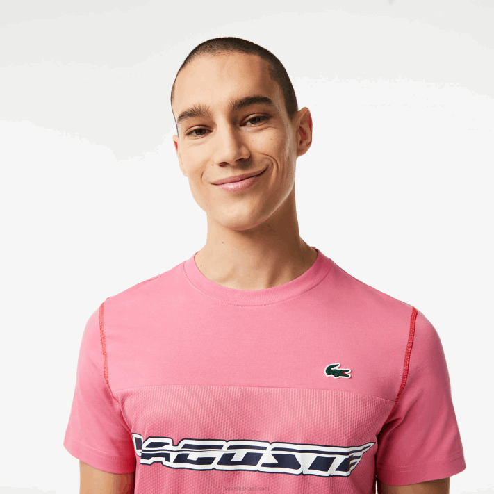 Lacoste camiseta tênis x daniil medvedev homens rosa vermelho azul c1y 88BL24 - Image 2