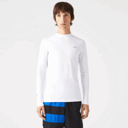 Lacoste camiseta térmica esportiva homens branco 001 88BL877