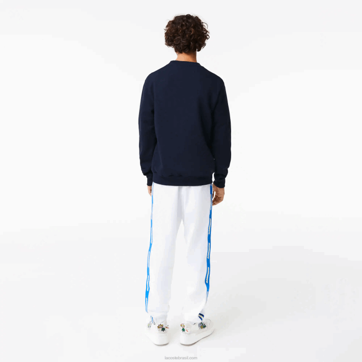 Lacoste camisola de algodão orgânico distintivo homens azul marinho 166 88BL988 - Image 3