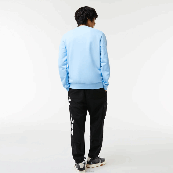 Lacoste camisola de algodão orgânico distintivo homens hbp azul 88BL990 - Image 3