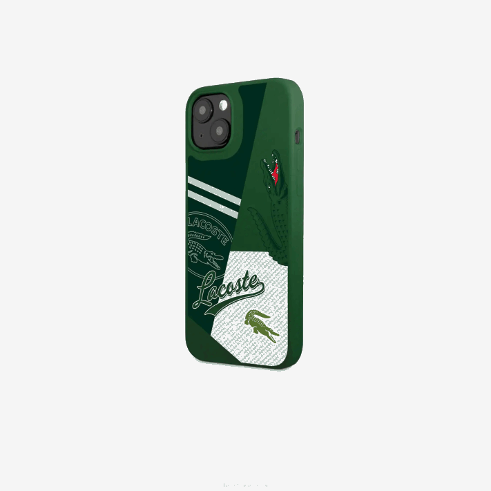 Lacoste capa iphone 14 plus estampa patchwork homens verte 132 b01 88BL2222 - Image 2