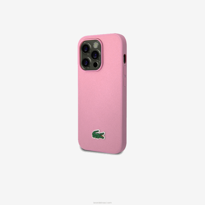 Lacoste capa iphone 14 pro max com efeito petit pique homens parme m33 88BL2215 - Image 2
