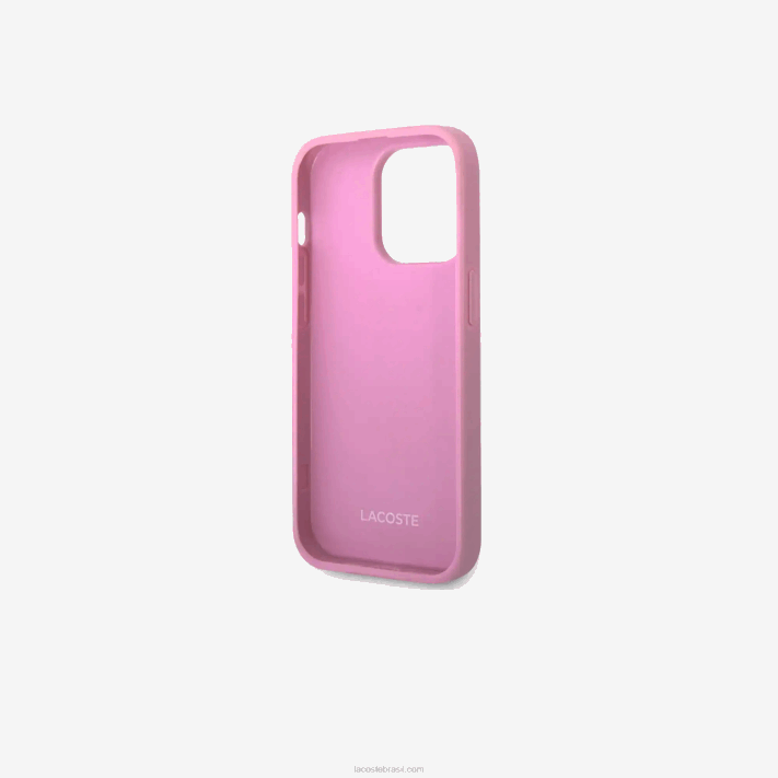 Lacoste capa iphone 14 pro max com efeito petit pique homens parme m33 88BL2215 - Image 3