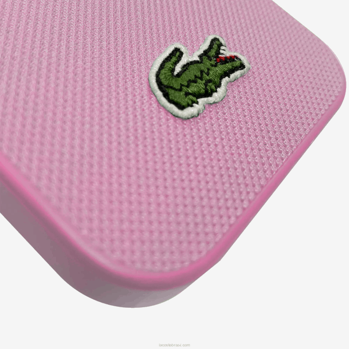Lacoste capa iphone 14 pro max com efeito petit pique homens parme m33 88BL2215 - Image 4