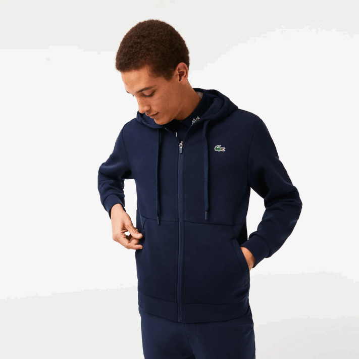 Lacoste capuz de painéis de malha esportiva homens azul marinho 423 88BL1019 - Image 2