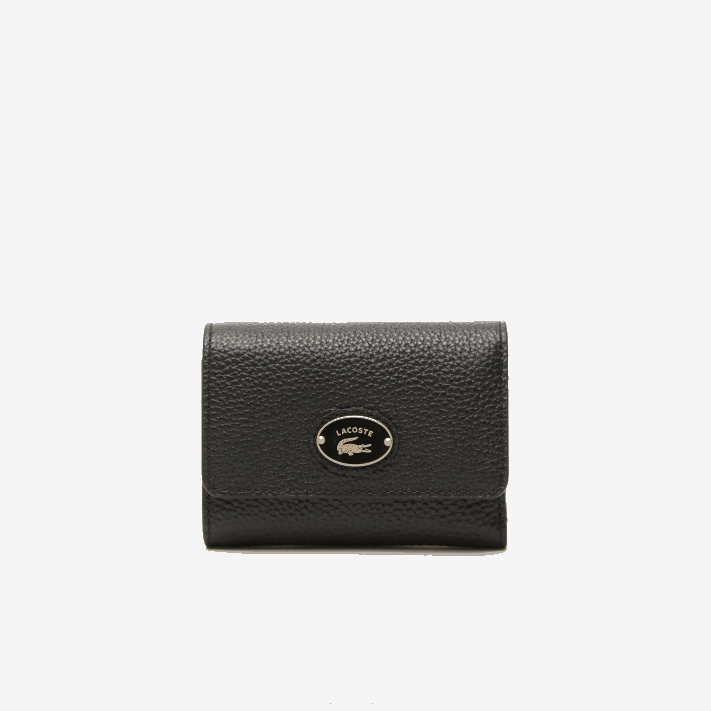lacoste_carteira_de_fechamento_de_aba_de_couro_de_grao_superior_mulheres_preto_000_88bl2808.png Lacoste carteira de fechamento de aba de couro de grão superior mulheres preto 000 88BL2808 - Image 1