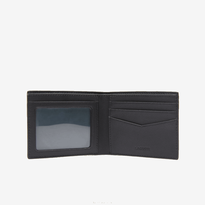 Lacoste carteira dobrável com slot para cartão interno homens preto 000 88BL1994 - Image 3