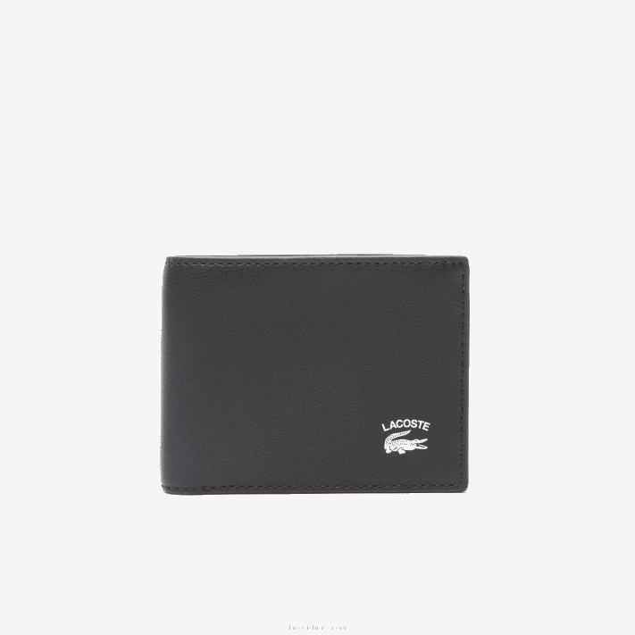 Lacoste carteira dobrável com slot para cartão interno homens preto 000 88BL1994 - Image 1