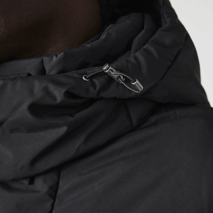 Lacoste casaco puffer longo com capuz destacável homens preto 031 88BL1317 - Image 3