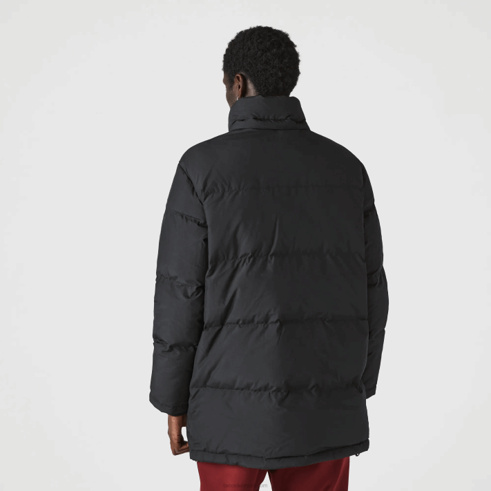 Lacoste casaco puffer longo com capuz destacável homens preto 031 88BL1317 - Image 4