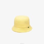 Lacoste chapéu de balde de algodão orgânico homens amarelo 107 88BL2165 - Image 2