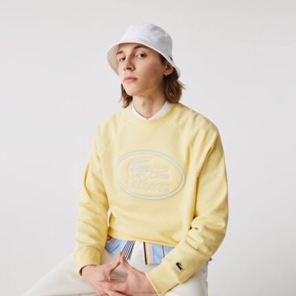 Lacoste chapéu de balde de algodão orgânico homens branco 001 88BL2160