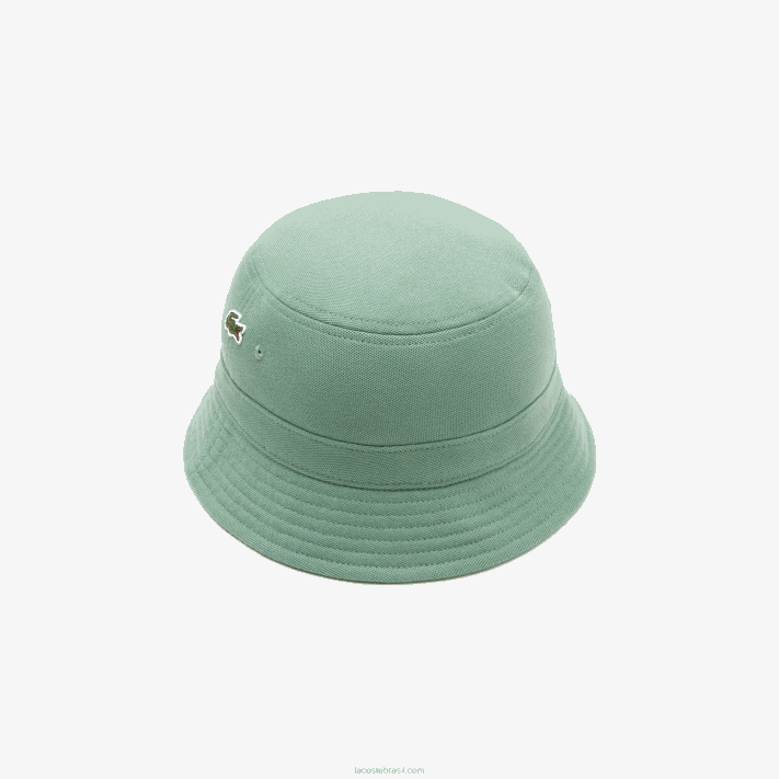 Lacoste chapéu de balde de algodão orgânico homens verde caqui kx5 88BL2176 - Image 2