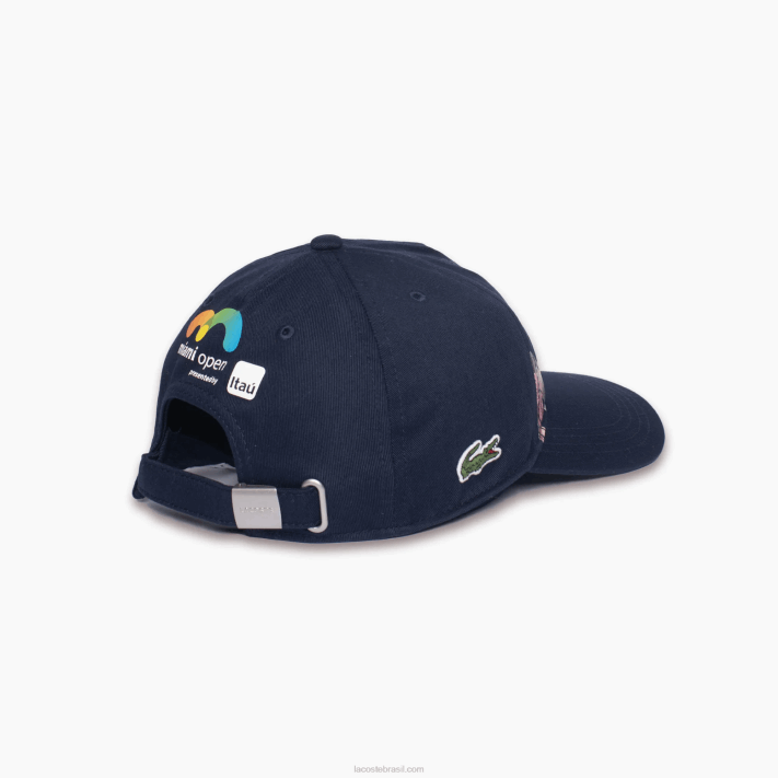 Lacoste chapéu gráfico miami open miami homens azul marinho 166 88BL2338 - Image 3