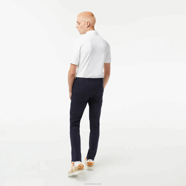 Lacoste chino de algodão elástico slim fit homens azul marinho 166 88BL500 - Image 3