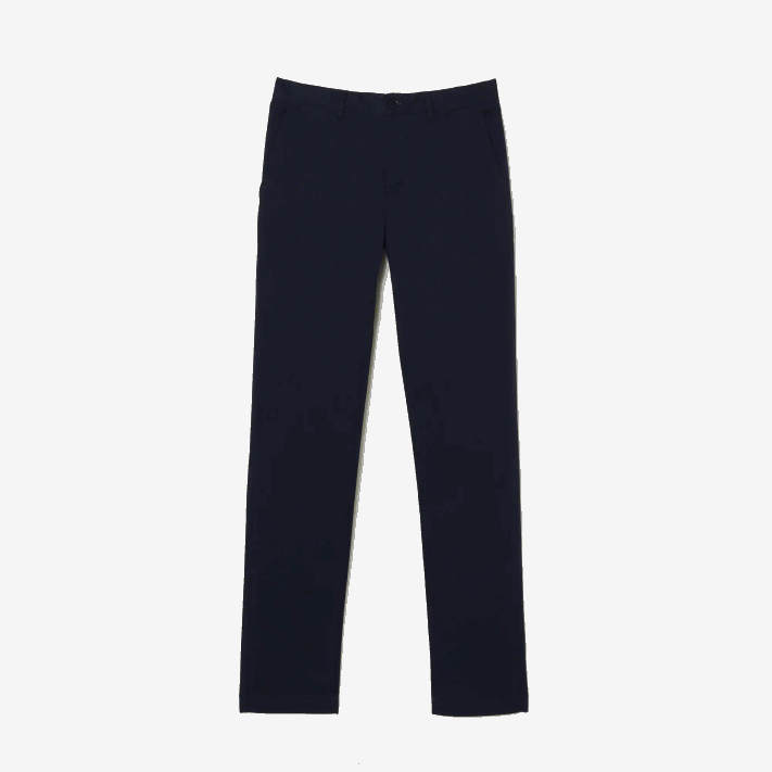 Lacoste chino de algodão elástico slim fit homens azul marinho 166 88BL500 - Image 4