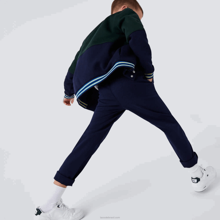 Lacoste chino de gabardine de algodão elástico Rapazes azul marinho 166 88BL3269 - Image 3