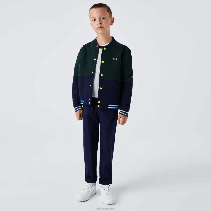 Lacoste chino de gabardine de algodão elástico Rapazes azul marinho 166 88BL3269 - Image 1