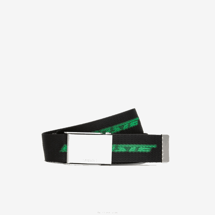 Lacoste cinto com estampa de logo contrastante homens noir estragon vert 132m03 88BL1958 - Image 1