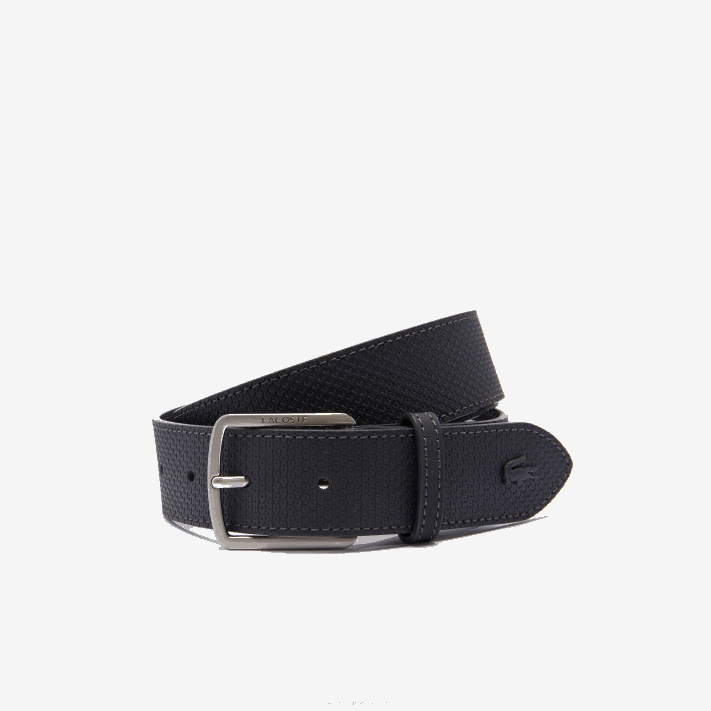 Lacoste cinto de couro piquê reversível com fivela gravada homens 28 88BL2079 - Image 1