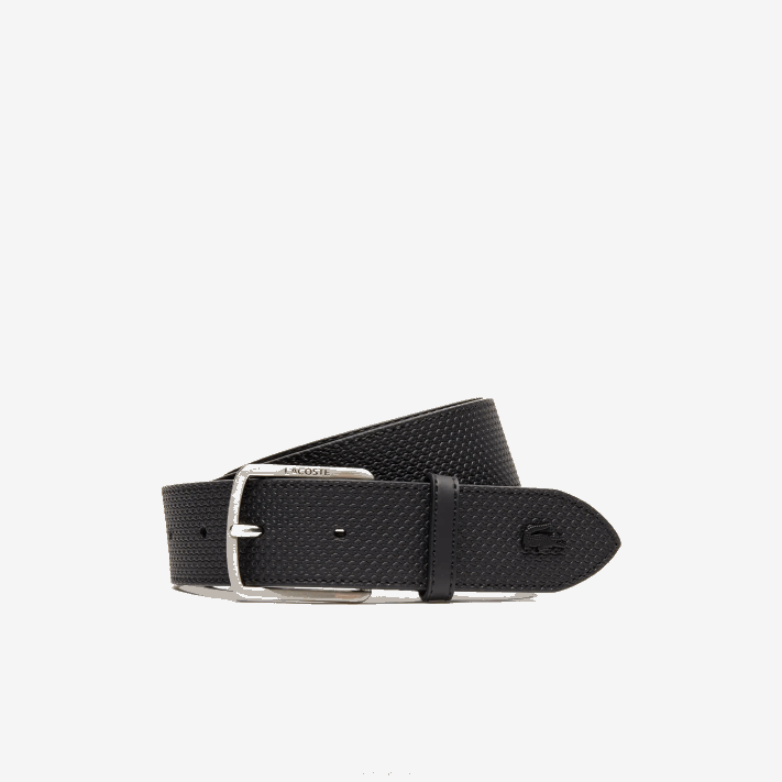lacoste_cinto_de_couro_texturizado_com_fivela_gravada_homens_preto_000_88bl2075.png Lacoste cinto de couro texturizado com fivela gravada homens preto 000 88BL2075 - Image 1