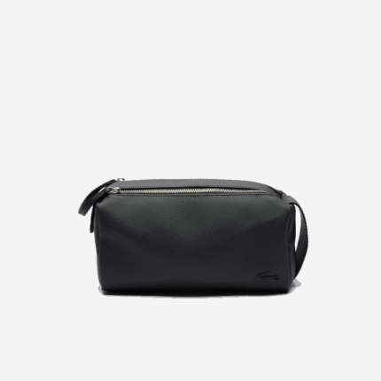 Lacoste clássico kit de higiene petit pique com zíper duplo homens preto 000 88BL2053