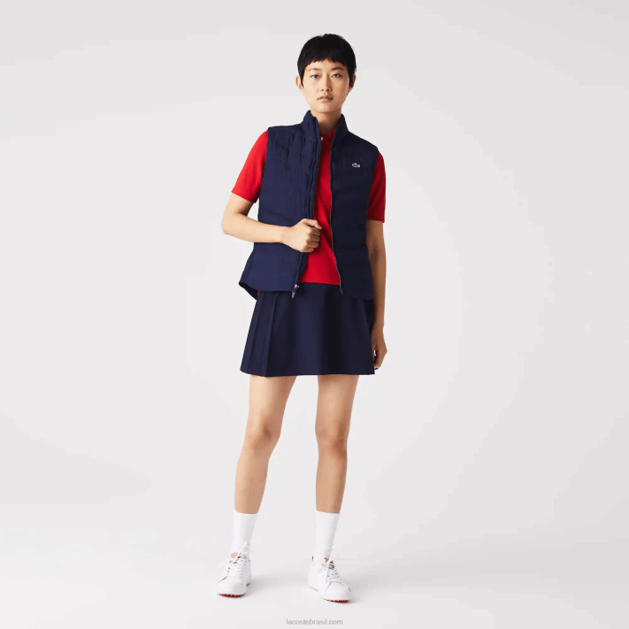 Lacoste colete de golfe acolchoado esporte mulheres azul marinho 423 88BL2630 - Image 2