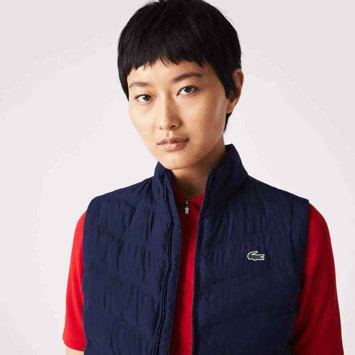 Lacoste colete de golfe acolchoado esporte mulheres azul marinho 423 88BL2630 - Image 3