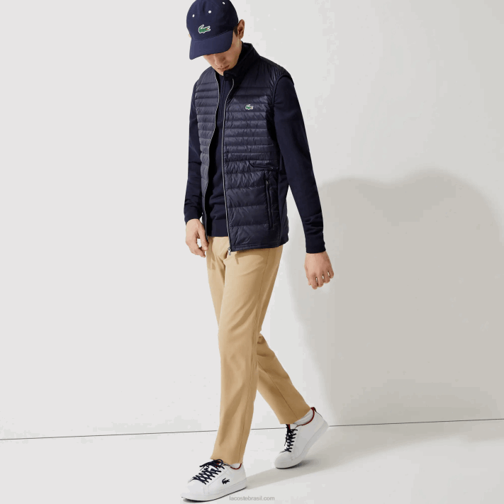 Lacoste colete de golfe acolchoado esportivo leve e resistente à água homens azul marinho 5fs 88BL1309 - Image 2