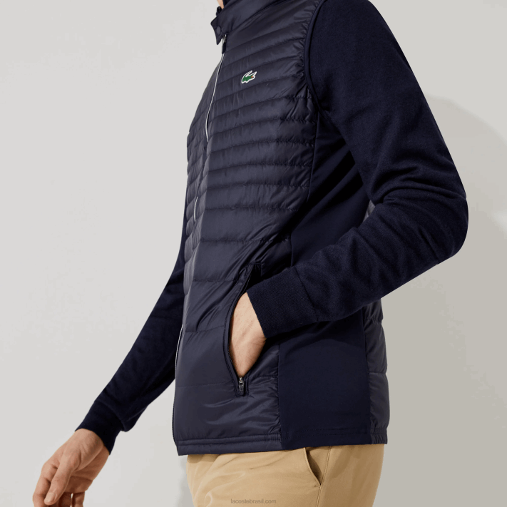 Lacoste colete de golfe acolchoado esportivo leve e resistente à água homens azul marinho 5fs 88BL1309 - Image 4