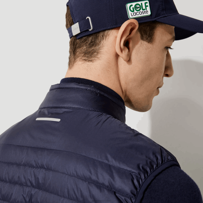 Lacoste colete de golfe acolchoado esportivo leve e resistente à água homens azul marinho 5fs 88BL1309 - Image 7