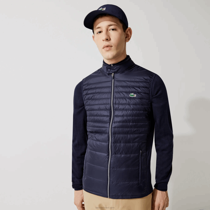 Lacoste colete de golfe acolchoado esportivo leve e resistente à água homens azul marinho 5fs 88BL1309 - Image 1